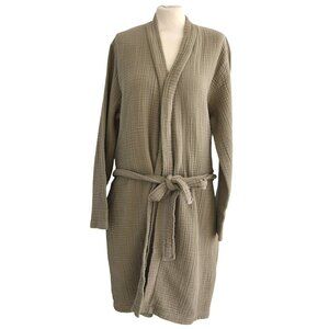 Parachute Home Waffle Robe Khaki Tan Size L 100% Cotton Luxury Spa Minimalist